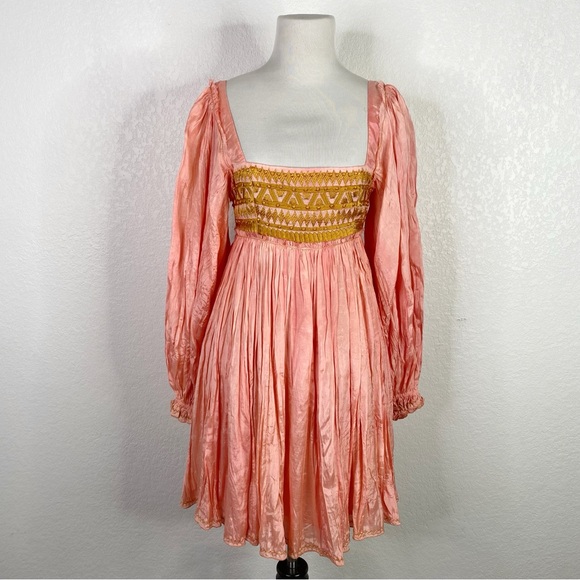 Free People Sahara Salmon Pink Mini Dress - Picture 3 of 10